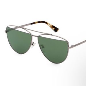 alexander McQueen Silver Aviator Sunglasses